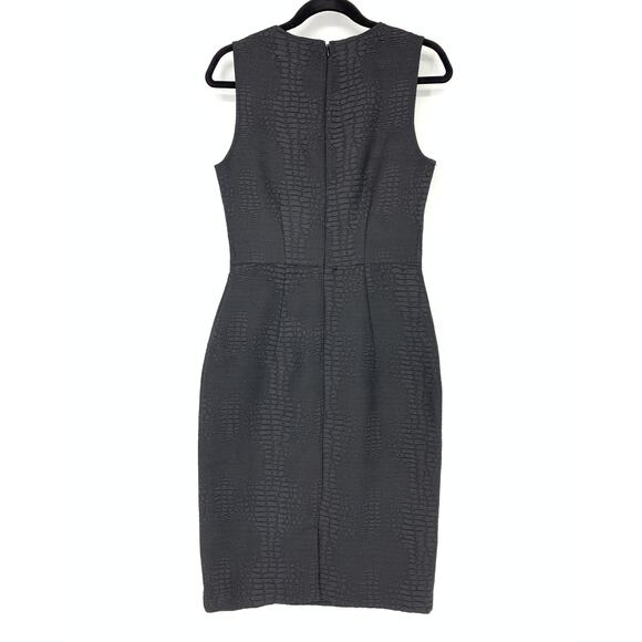 Tara Jarmon Dress Women's Size 38 US S Snake Embossed Sheath Solid Black - Picture 2 of 6